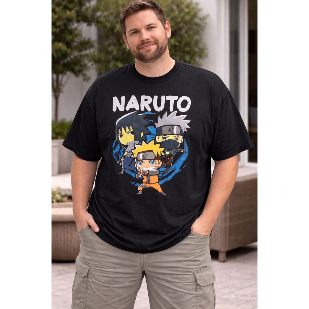 Naruto Shippuden 2X Men’s Black graphic short sleeve tee